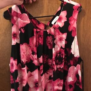 Calvin Klein 3X Sleeveless Pink Floral Top